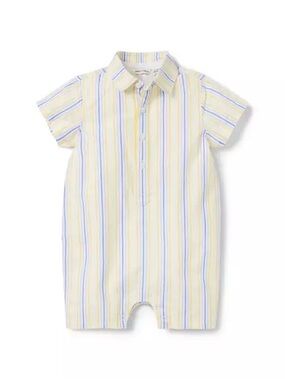 Janie and Jack Yellow and Blue Striped Romper
